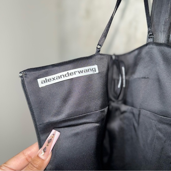 Alexander Wang Black Diamanté Charm Mini Sport Dress - Picture 12 of 13
